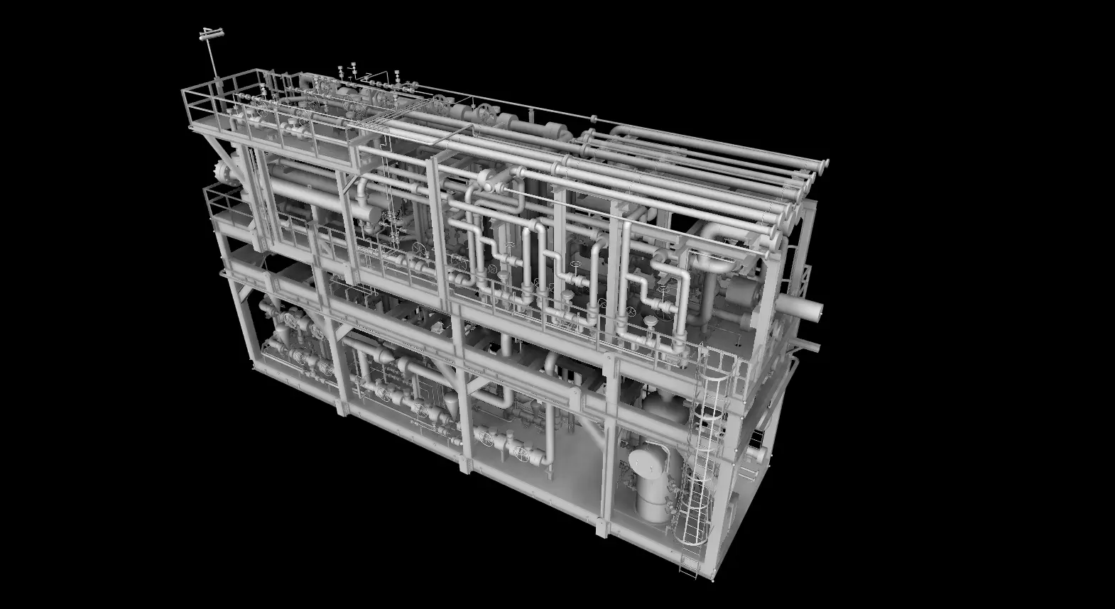 3D CAD model of the same skid